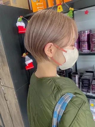 ショート カラー メンズモテパーマ💙 fuwaのヘアスタイル