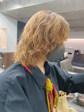 ミディアム パーマ ボブパーマコテ巻き風 パーマNo1深江秀平のヘアスタイル