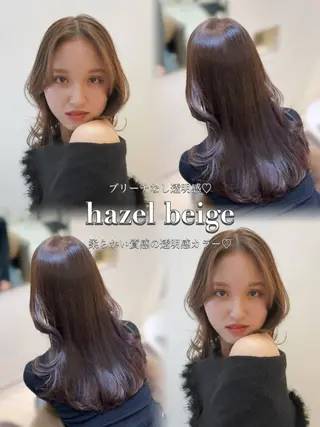 セミロング 透明感カラー/レイヤ ー/縮毛/暗髪/銀座のヘアスタイル