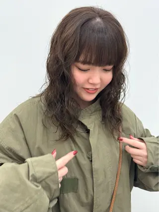 セミロング パーマ 後藤 陽花子のヘアスタイル