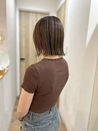 ミディアム カラー ボブ/ハイトーン 立川loose 下田のヘアスタイル