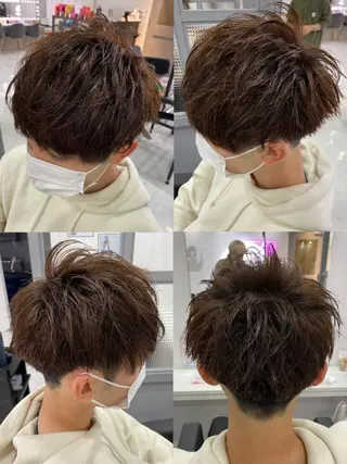 ショート カラー パーマ ヘアアレンジ メンズ 🔥メンズパーマ特 化🔥渡辺一翔🔥のヘアスタイル