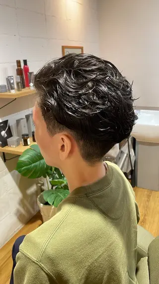 ミディアム パーマ メンズ ✨髪質改善✨豊中/ 後藤伶匠のヘアスタイル