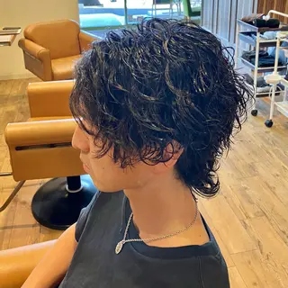 ミディアム パーマ メンズ hair make an nico(ヘアーメイクアンニコ)所属・森田 研司のヘアスタイル