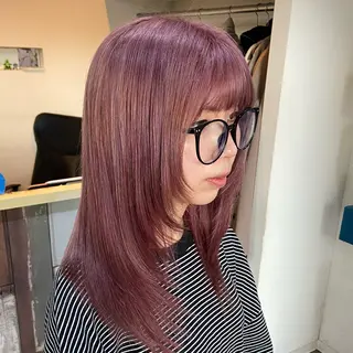 セミロング カラー 髪質改善/ストレート /透明感/西川奈穂のヘアスタイル