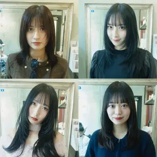 ロング カラー コテ巻き風パーマ レイヤーカット ぱるのヘアスタイル