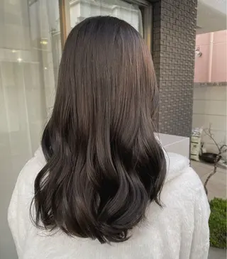 セミロング カラー グレージュ/透明感/ 韓国ヘア/RISAのヘアスタイル