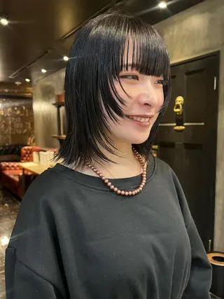 ミディアム カラー haco＋所属・圧倒的デザイン力 店長🎨RENAのヘアスタイル