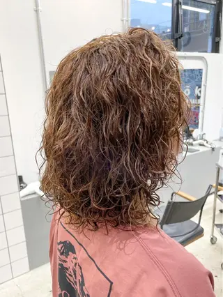 ミディアム パーマ メンズ専門サロン wokeのヘアスタイル