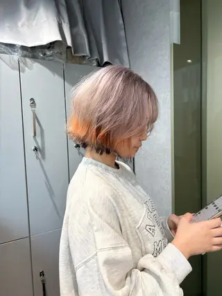 ショート rilas博多所属・jyui/原宿 ハイトーン/デザインのヘアスタイル