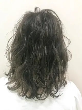 ミディアム カラー パーマ ヘアアレンジ メンズ ネイル マツエク・マツパ Lien 深井店のヘアスタイル