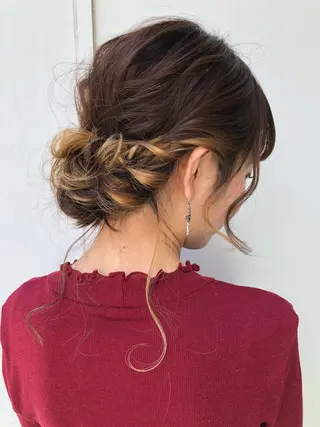 セミロング ヘアアレンジ 女性に人気♪ はやしほのかのヘアスタイル