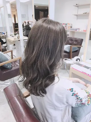 セミロング カラー マンツーマン/透明感 foi hairのヘアスタイル