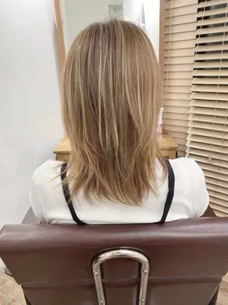 ミディアム GO TODAY SHAiRE SALON 横須賀所属・ハイライト⭐️上野 高広のヘアスタイル