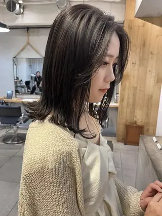 セミロング カラー 赤み消しカラー / ヨシダトモキのヘアスタイル