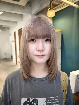 ミディアム カラー 透明感カラー/ハイト ーン/メイク/umiのヘアスタイル