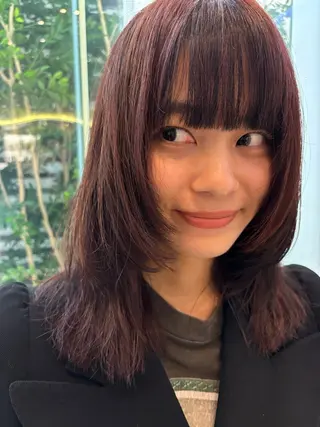 セミロング カラー ENO センター南のヘアスタイル