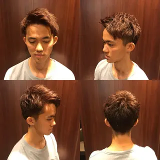 ミディアム カラー メンズ 高橋 亜美奈のヘアスタイル