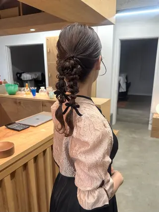 ミディアム ヘアアレンジ レイヤーカット💫 ／HARUKA🎀のヘアスタイル