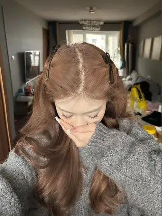 カラー 透ける透明感カラー 🤍anju🎀のヘアスタイル