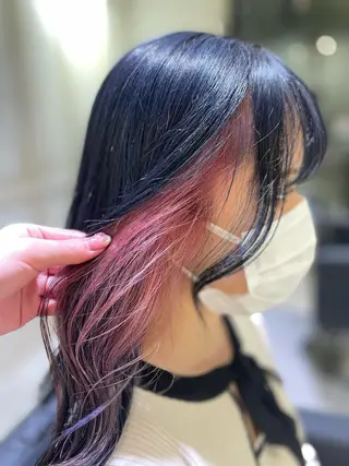 ロング カラー 🌷ピンク/韓国風 暖色カラー ゆい🌷のヘアスタイル