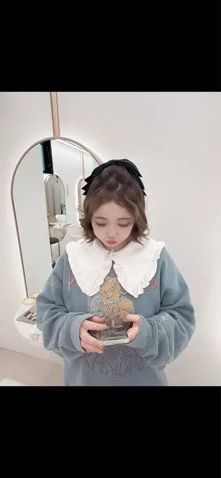 ミディアム shu ラベンダー/ピンクのヘアスタイル