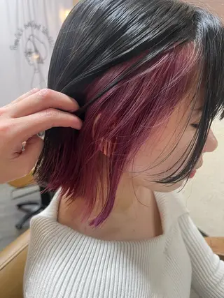 ミディアム カラー 杉野 まみのヘアスタイル