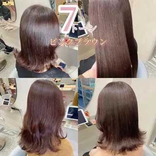 セミロング カラー 新宿/韓国ヘア 中明度カラー/かやのヘアスタイル