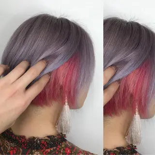 ショート カラー ヘアアレンジ メンズパーマ名人 TAKUMAのヘアスタイル