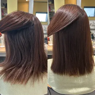 ミディアム パーマ hub hair レイヤー/透明感のヘアスタイル