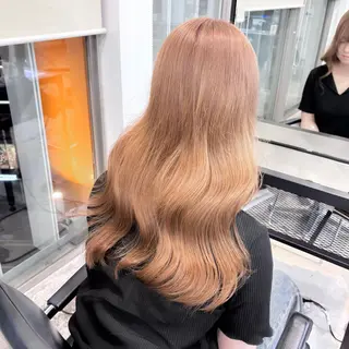 セミロング カラー ヘアアレンジ 🎀モテ暖色× エクステ🎀あかりのヘアスタイル