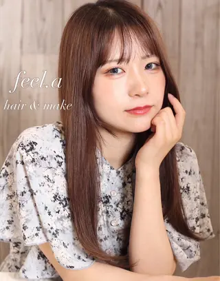 ロング カラー 浅野 玲子のヘアスタイル