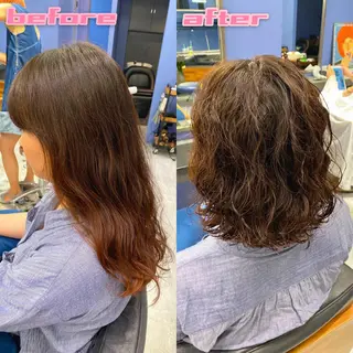 ミディアム パーマ ブリーチ縮毛矯正/ デサキ ショウヘイのヘアスタイル