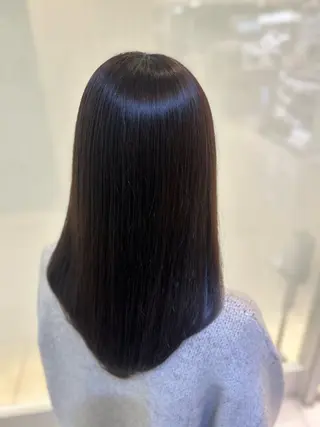 セミロング カラー 艶質改善/縮毛矯正 ササキナツミのヘアスタイル