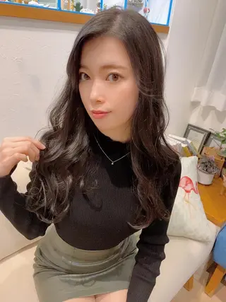 セミロング カラー Ate by little所属・青木 梢のヘアスタイル