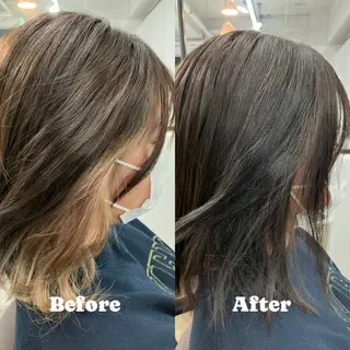 ミディアム カラー 徳永 花怜のヘアスタイル