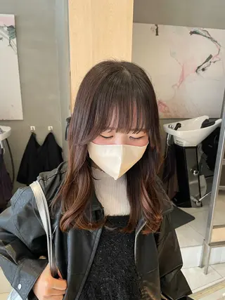 セミロング カラー ヘアアレンジ 艶髪/レイヤーカット 🐣misakiのヘアスタイル