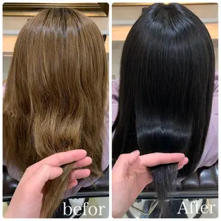 ミディアム カラー 宮澤 由梨のヘアスタイル