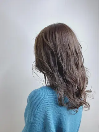 セミロング カラー フェザーパーマ/ ダブルカラー/藤田のヘアスタイル