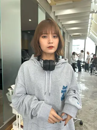 ミディアム ボブ/くびれボブ/ 髪質改善/Ru-kaのヘアスタイル