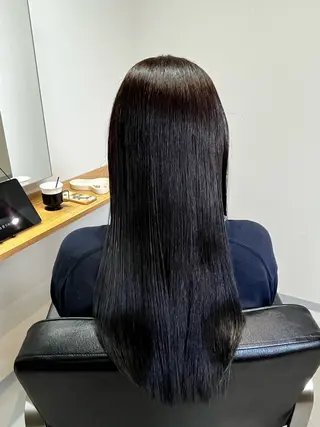 ロング omaフクダ 縮毛矯正/艶髪カラーのヘアスタイル