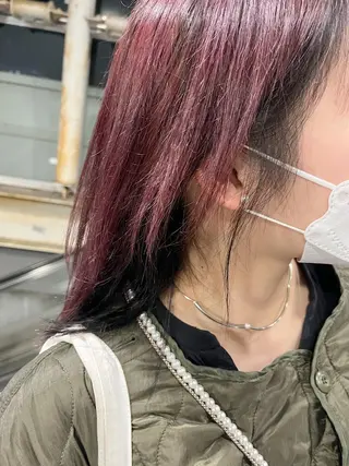 セミロング カラー ハイトーンカラー☁️ 西條 楓花のヘアスタイル