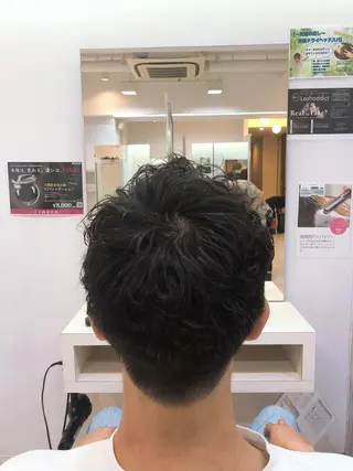 ショート パーマ メンズ 髪質改善× ハイライト溝江のヘアスタイル