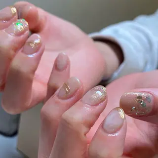 ネイル amuse 手書きニュアンスのネイルデザイン