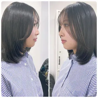 ミディアム 友田 千栄のヘアスタイル