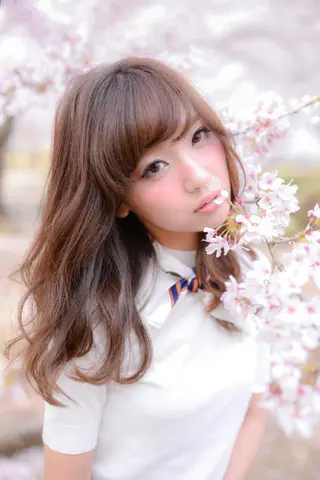 ミディアム カラー belta 姫路山吹 カラーモデル募集のヘアスタイル