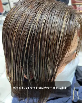 ミディアム カラー 長津 健一郎のヘアスタイル