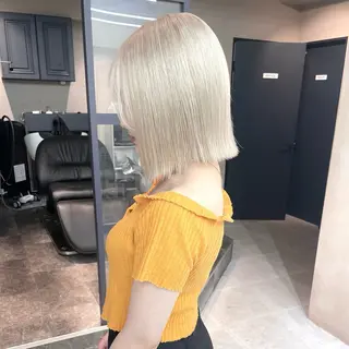 ミディアム カラー メンズパーマ🔵 ハイトーン✨原田慎也のヘアスタイル