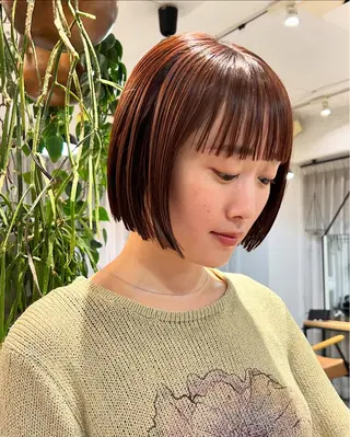 ショート カラー じゅわっと暖色カラー 🍊Moemiのヘアスタイル