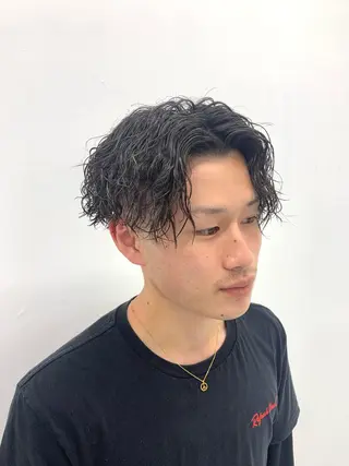 パーマ メンズ スパイキーパーマ 柏NO1 藤本葉のヘアスタイル